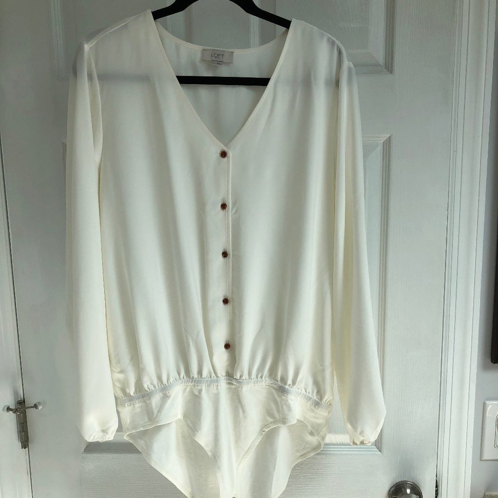 LOFT Button Front Bodysuit NWOT